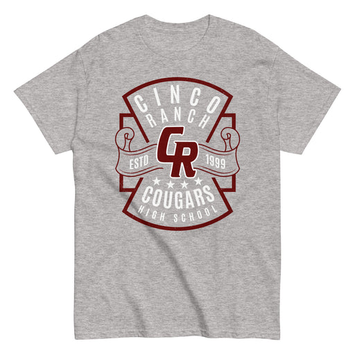 Cinco Ranch High School Cougars Classic Unisex Sport Grey T-shirt 207