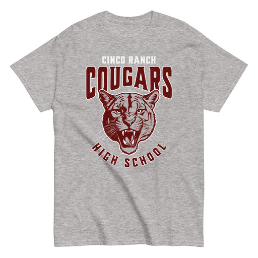 Cinco Ranch High School Cougars Classic Unisex Sport Grey T-shirt 213