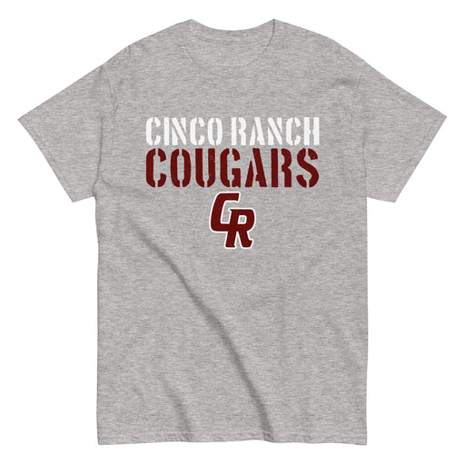 Cinco Ranch High School Cougars Classic Unisex Sport Grey T-shirt 017