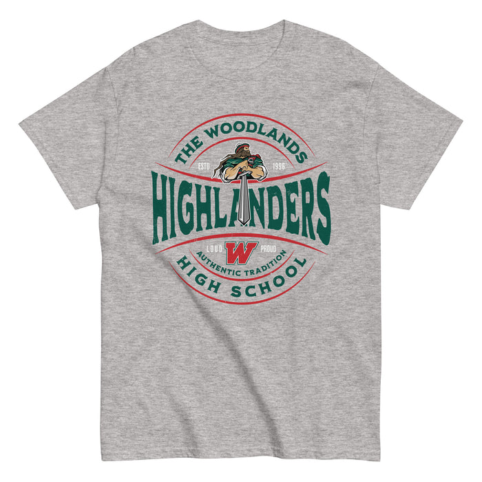 The Woodlands High School Highlanders Sport Grey Classic Unisex T-shirt 218