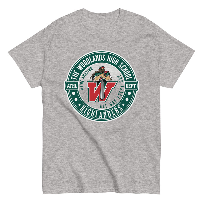 The Woodlands High School Highlanders Sport Grey Classic Unisex T-shirt 224