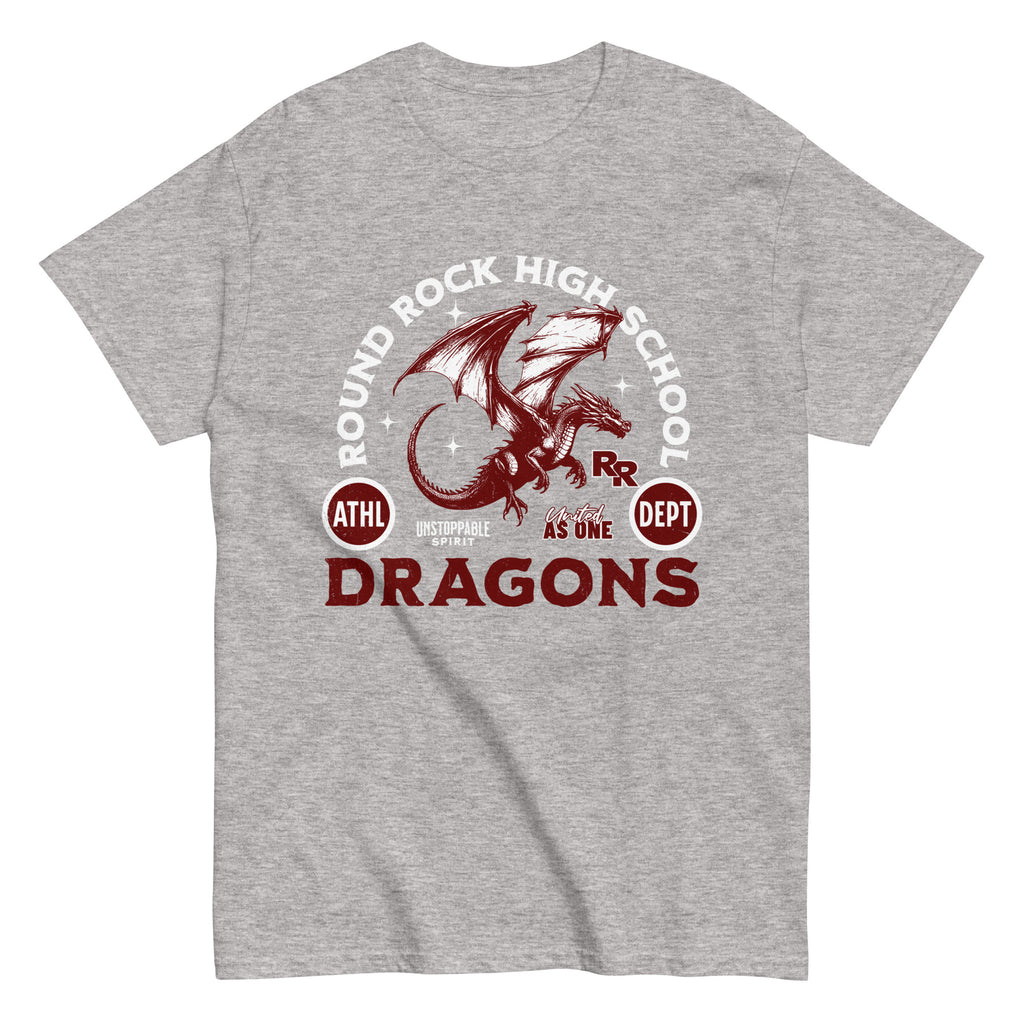 Round Rock High School Dragons Grey Classic Unisex T-shirt 208