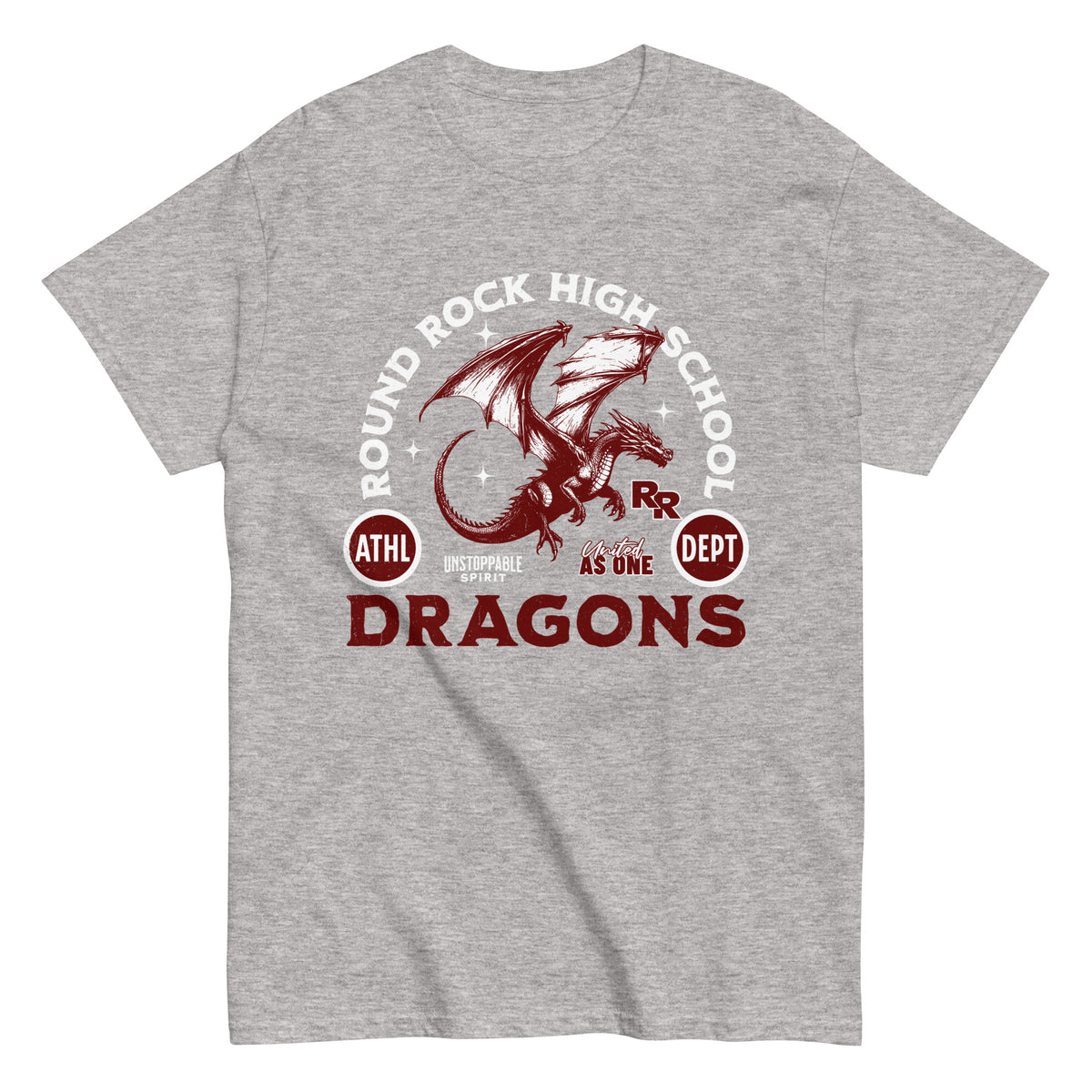 Round Rock High School Dragons Grey Classic Unisex T-shirt 208