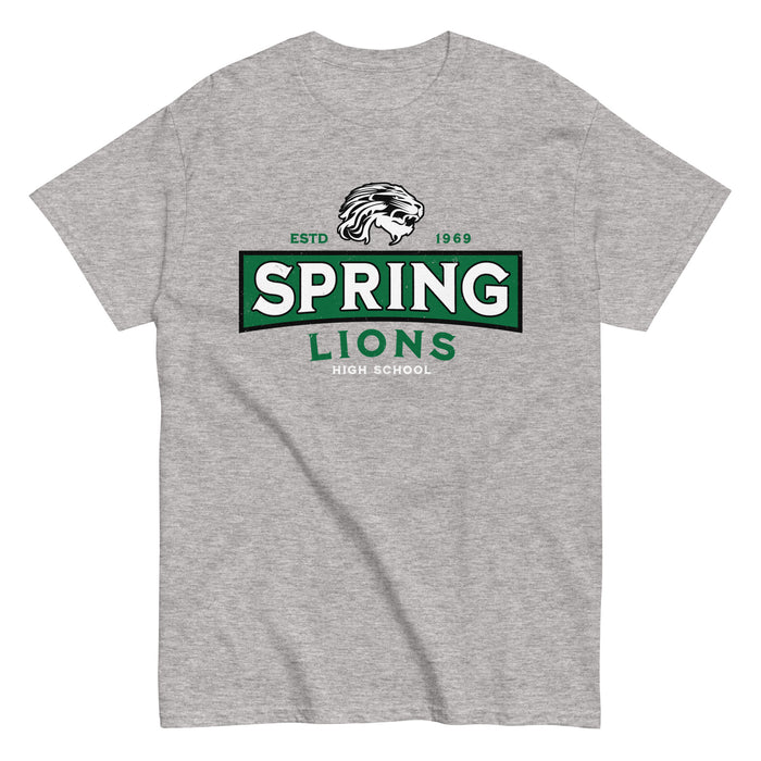 Spring High School Lions Grey Classic Unisex T-shirt 202