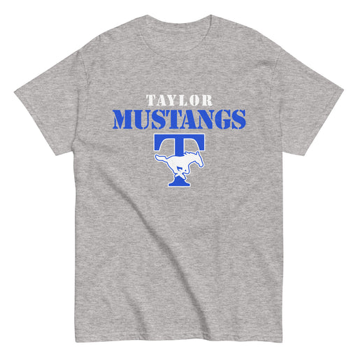 Taylor High School Mustangs Grey Classic Unisex T-shirt 017