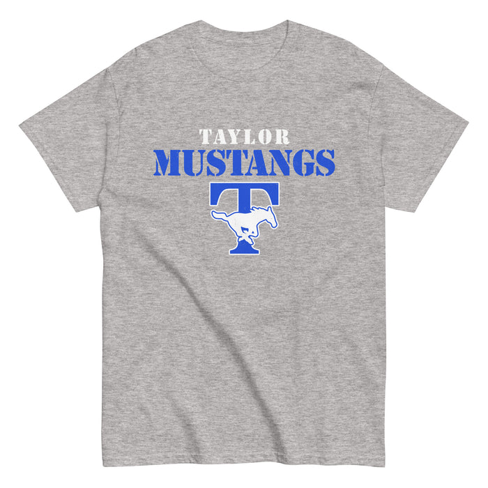 Taylor High School Mustangs Grey Classic Unisex T-shirt 017