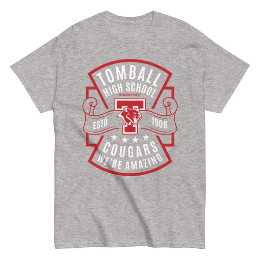Tomball High School Cougars Classic Unisex Grey T-shirt 207