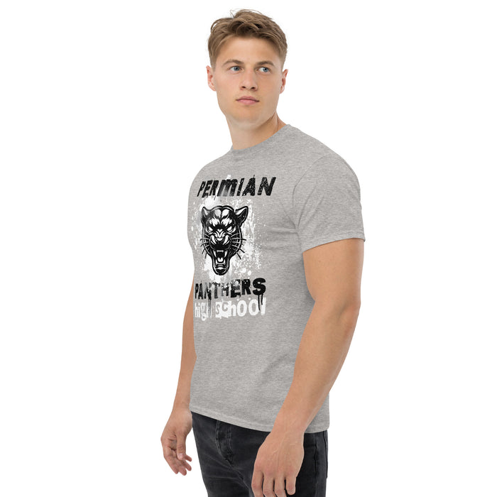 Side view of Permian High School Panthers Grey Classic Unisex T-shirt 202