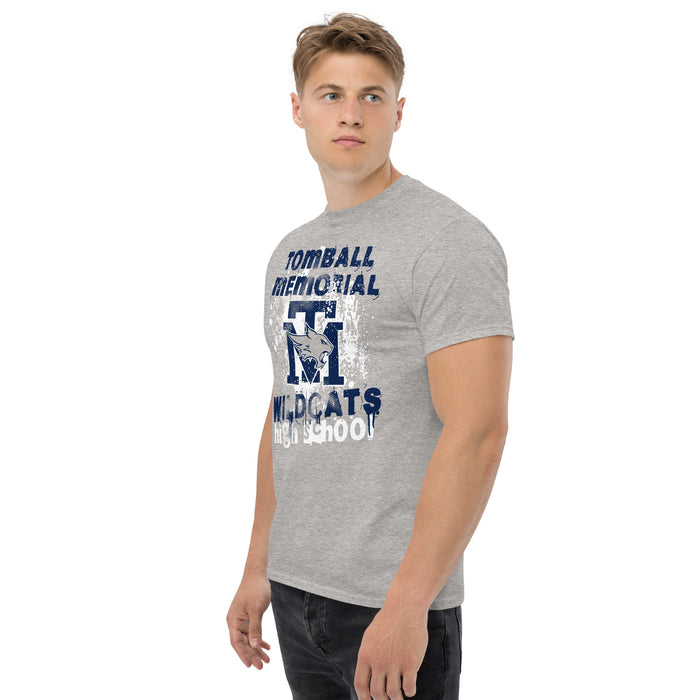 Side view of Tomball Memorial High School Wildcats Grey Classic Unisex T-shirt 205