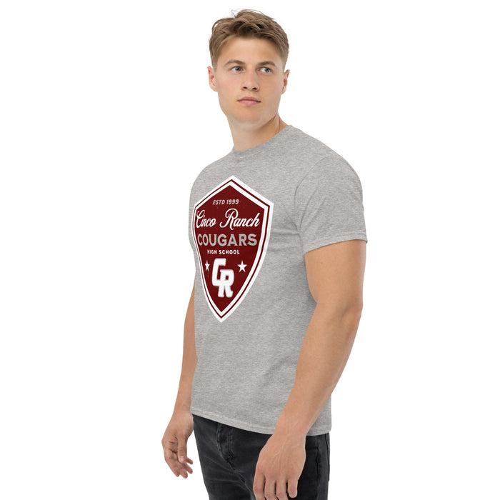 Side view of Cinco Ranch High School Cougars Classic Unisex Sport Grey T-shirt 225