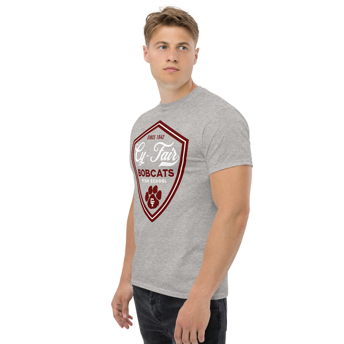 Side view of Cy-Fair High School Bobcats Sport Grey Classic Unisex T-shirt 225