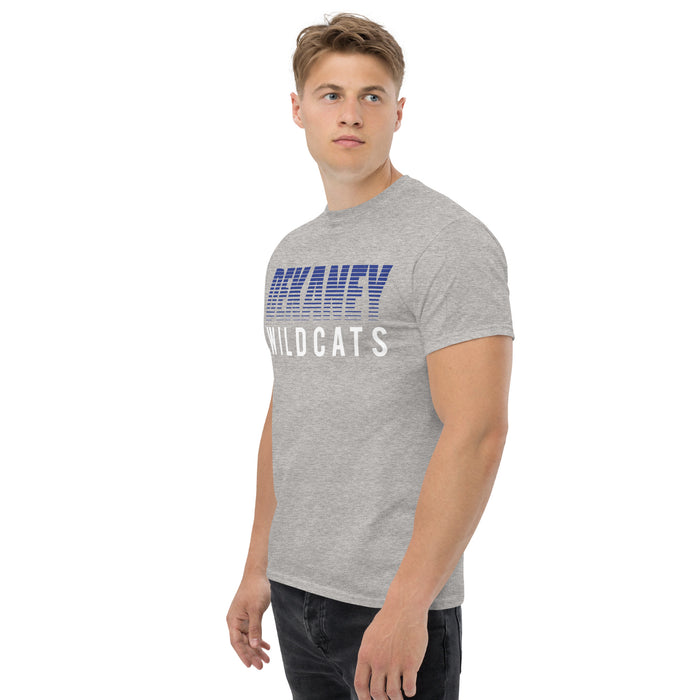 Side view of Dekaney High School Wildcats Heather Grey Classic Unisex T-shirt 024