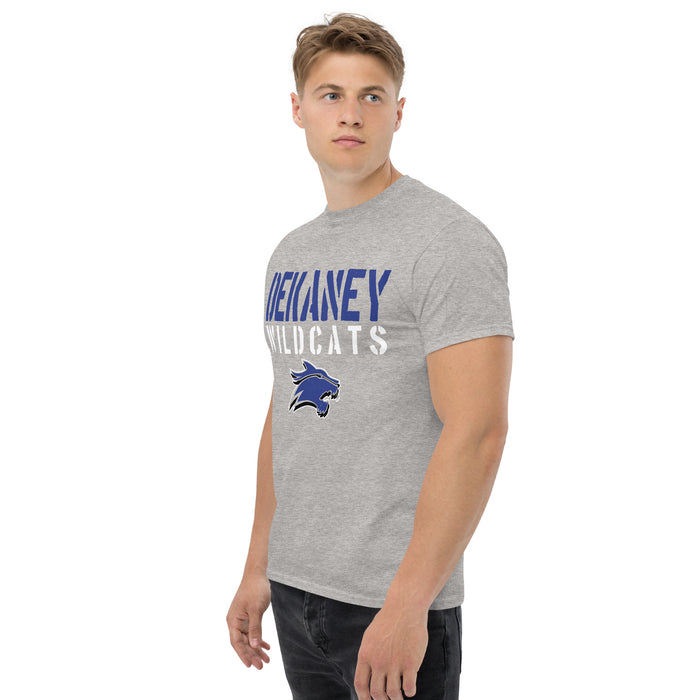 Side view of Dekaney High School Wildcats Heather Grey Classic Unisex T-shirt 017