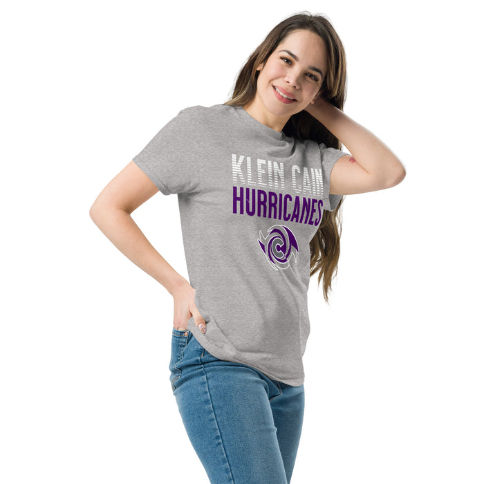 Woman wearing Klein Cain High School Hurricanes Sport Grey Classic Unisex T-shirt 024