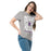 Woman wearing Morton Ranch High School Mavericks Grey Classic Unisex T-shirt 236