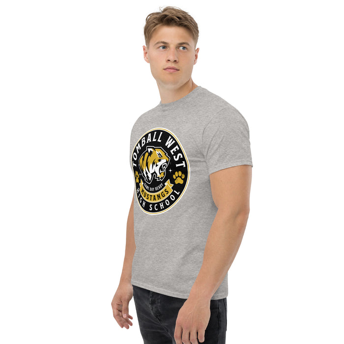 Man wearing Tomball West High School Tigers Grey Classic Unisex T-shirt 215
