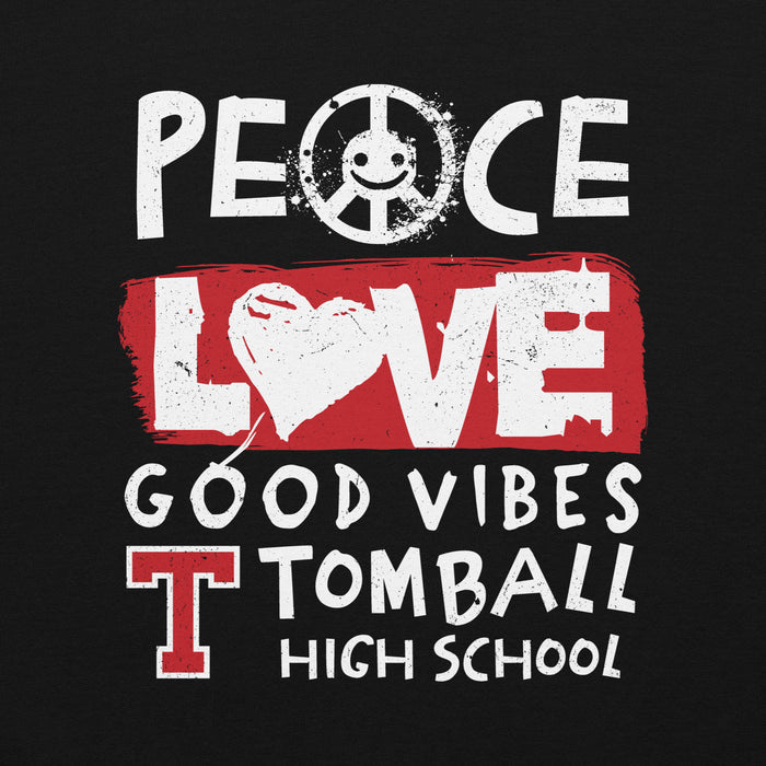 Close-up view of Tomball High School Cougars Black Classic Unisex Sweatshirt 240
