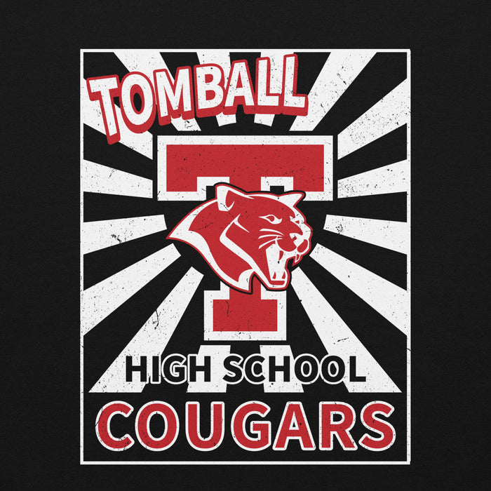 Close-up view of Tomball High School Cougars Black Classic Unisex Sweatshirt 226