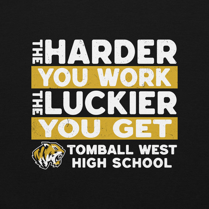 Close-up view of Tomball West High School Tigers Black Classic Unisex Sweatshirt 238
