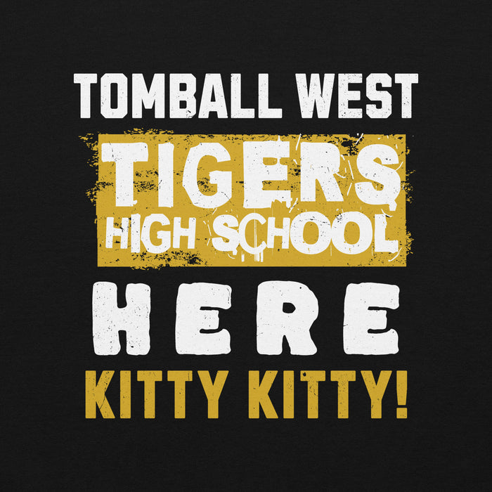 Close-up view of Tomball West High School Tigers Black Classic Unisex Sweatshirt 231
