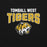 Close-up view of Tomball West High School Tigers Black Classic Unisex Sweatshirt 234