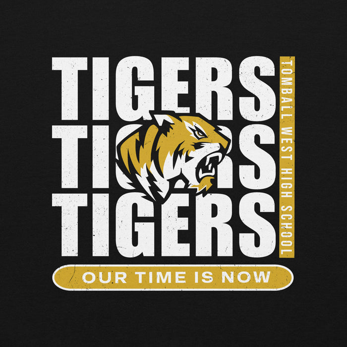 Close-up view of Tomball West High School Tigers Black Classic Unisex Sweatshirt 235