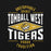 Close-up view of Tomball West High School Tigers Black Classic Unisex Sweatshirt 210