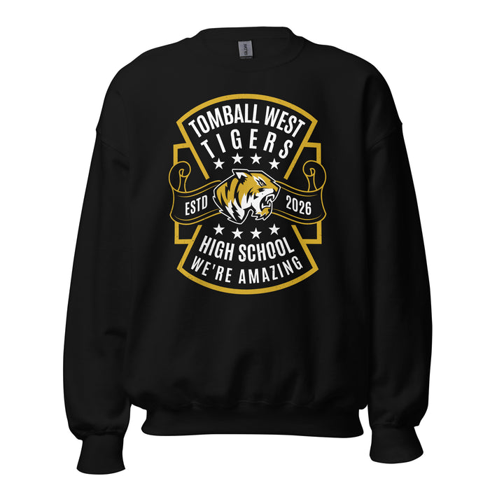Tomball West High School Tigers Black Classic Unisex Sweatshirt 207
