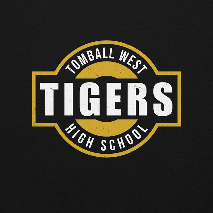 Close-up view of Tomball West High School Tigers Black Classic Unisex Sweatshirt 011
