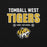 Close-up view of Tomball West High School Tigers Black Classic Unisex Sweatshirt 003