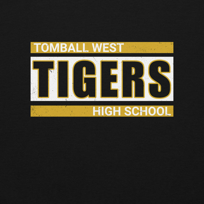 Close-up view of Tomball West High School Tigers Black Classic Unisex Sweatshirt 098
