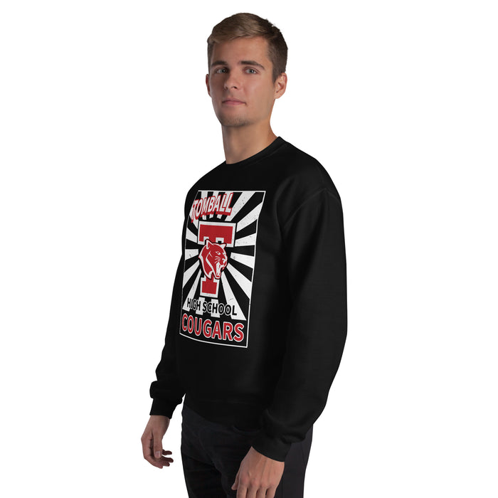 Man wearing Tomball High School Cougars Black Classic Unisex Sweatshirt 226