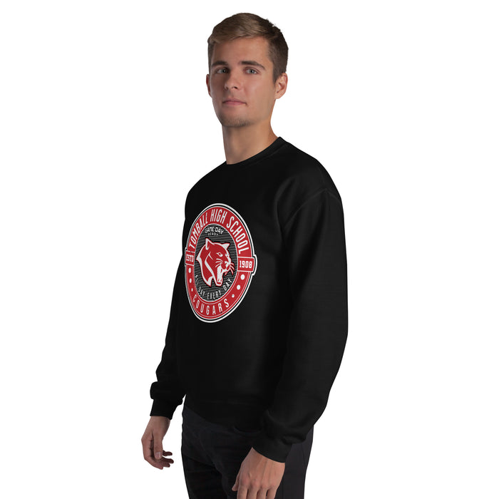 Man wearing Tomball High School Cougars Black Classic Unisex Sweatshirt 224