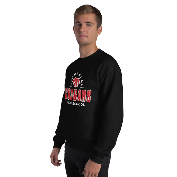 Man wearing Tomball High School Cougars Black Classic Unisex Sweatshirt 222