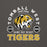 Close-up view of Tomball West High School Tigers Dark Grey Classic Unisex Sweatshirt 208