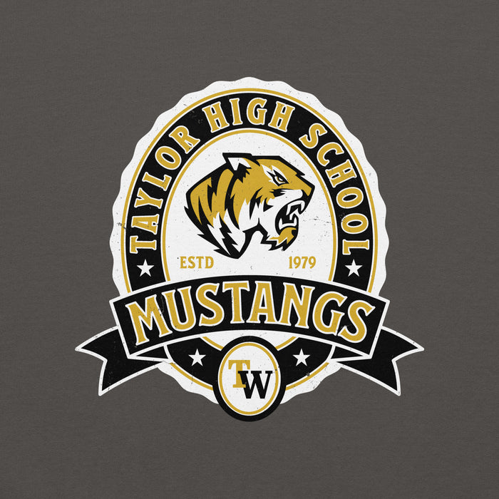 Close-up view of Tomball West High School Tigers Dark Grey Classic Unisex Sweatshirt 212