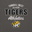 Close-up view of Tomball West High School Tigers Dark Grey Classic Unisex Sweatshirt 034