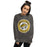 Woman wearing Tomball West High School Tigers Dark Grey Classic Unisex Sweatshirt 216
