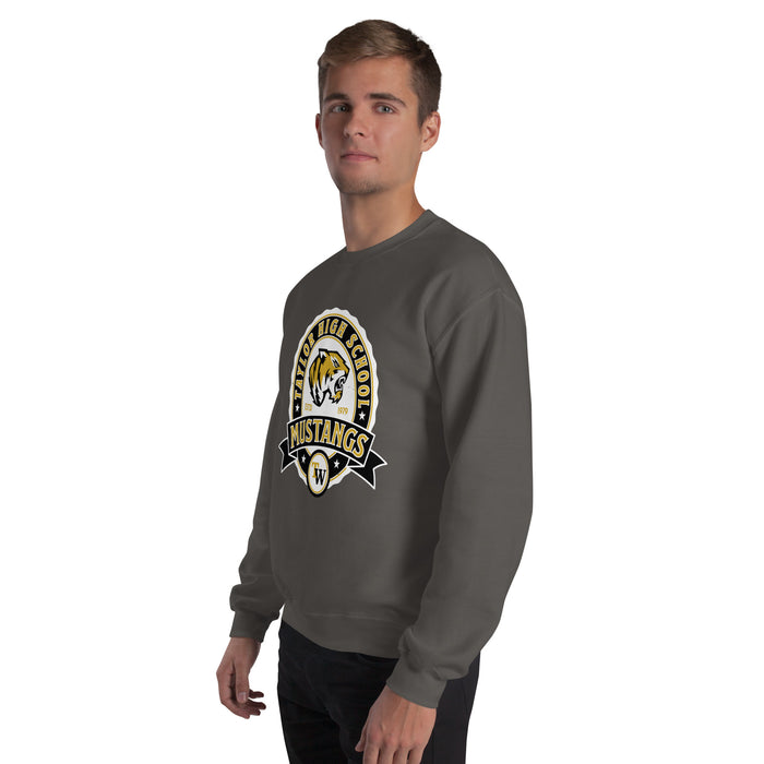 Man wearing Tomball West High School Tigers Dark Grey Classic Unisex Sweatshirt 212