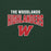 Close-up view of The Woodlands High School Highlanders Forest Green Classic Unisex Sweatshirt 234