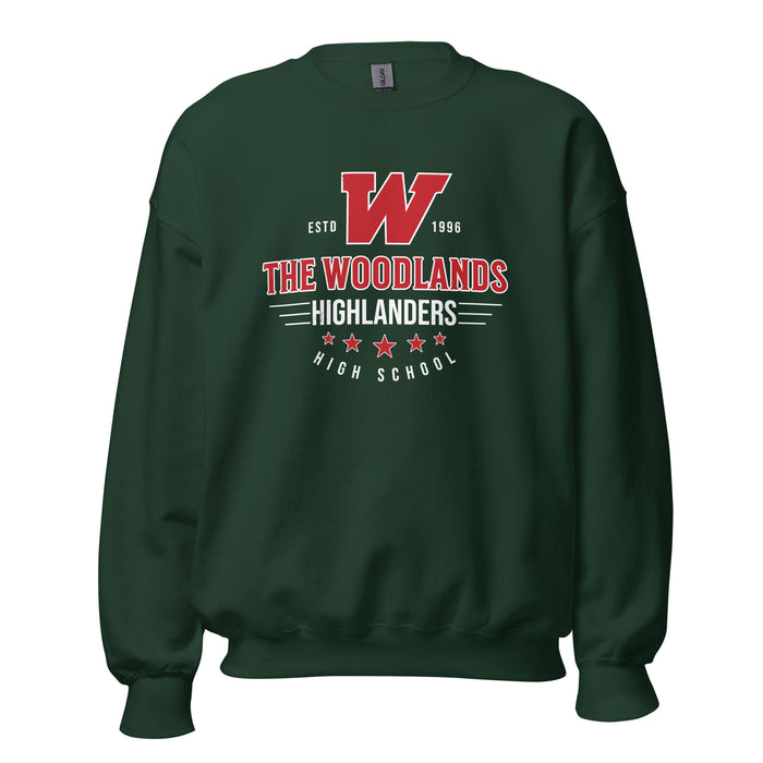 The Woodlands High School Highlanders Forest Green Classic Unisex Sweatshirt 217