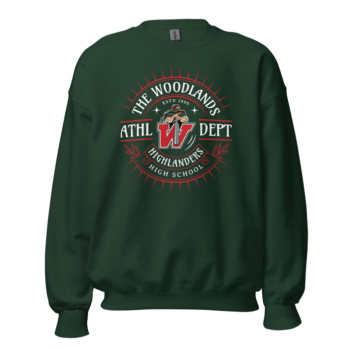 The Woodlands High School Highlanders Forest Green Classic Unisex Sweatshirt 201