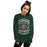 Woman wearing The Woodlands High School Highlanders Forest Green Classic Unisex Sweatshirt 207