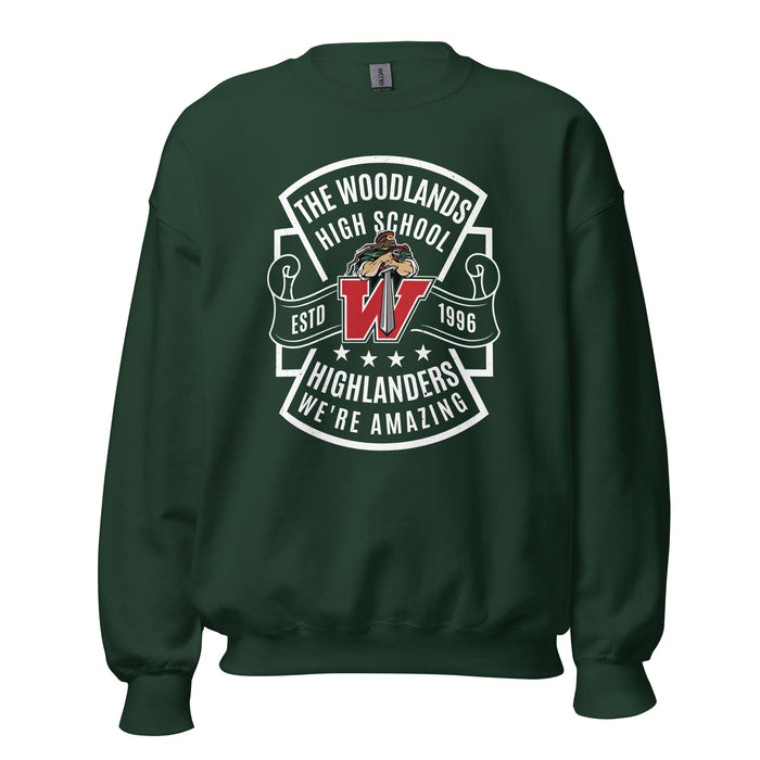 The Woodlands High School Highlanders Forest Green Classic Unisex Sweatshirt 207