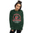 Woman wearing The Woodlands High School Highlanders Forest Green Classic Unisex Sweatshirt 206