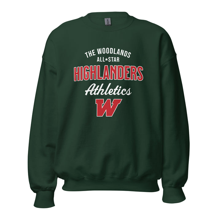 The Woodlands High School Highlanders Forest Green Classic Unisex Sweatshirt 034