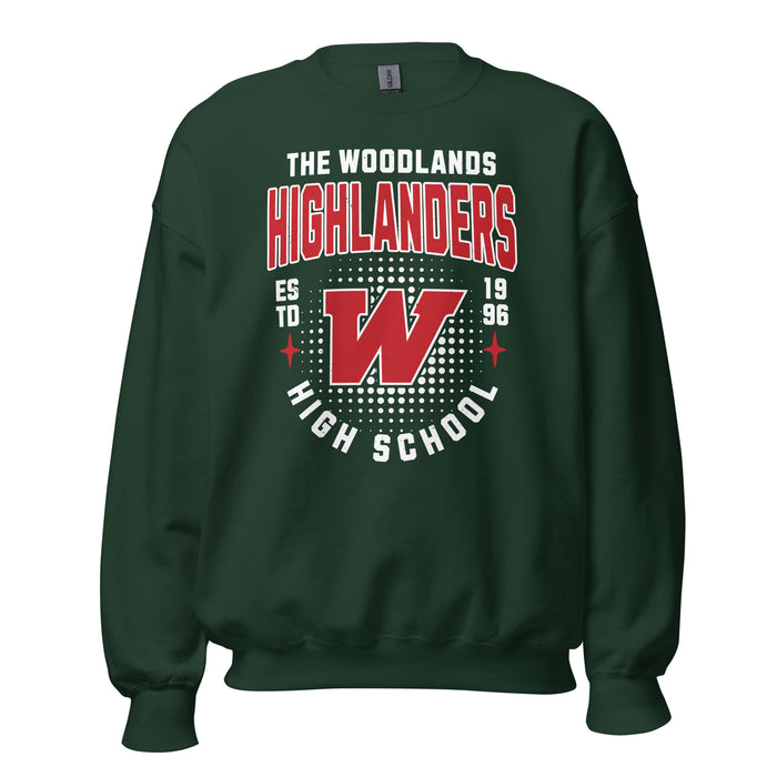 The Woodlands High School Highlanders Forest Green Classic Unisex Sweatshirt 204