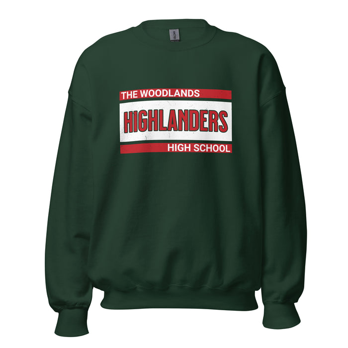 The Woodlands High School Highlanders Forest Green Classic Unisex Sweatshirt 098