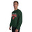 Man wearing The Woodlands High School Highlanders Forest Green Classic Unisex Sweatshirt 234