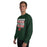 Man wearing The Woodlands High School Highlanders Forest Green Classic Unisex Sweatshirt 238